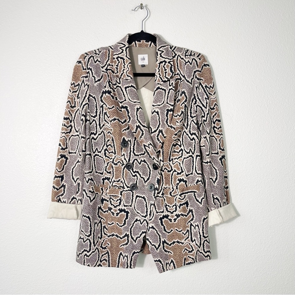 Cabi Python Snake Print Double Breasted Fitted Ja… - image 4